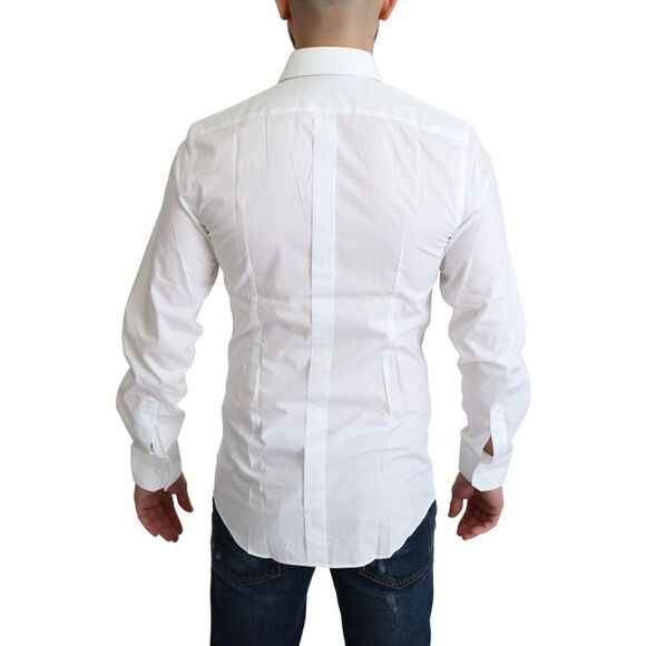 Dolce & Gabbana White Pure Cotton Men Dress Formal Men's Shirt